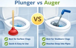 Graphic depicting plunger vs auger